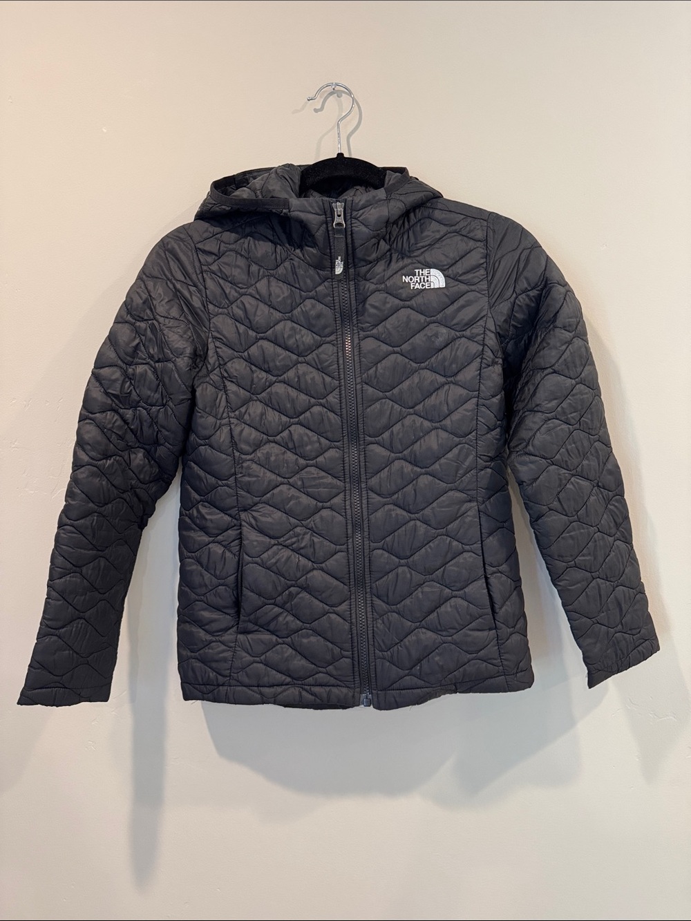 The North Face Kids Black Quilted Hooded Jacket